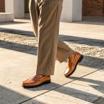 COLLEGE – Mocassins hommes 100% CUIR en Tabac