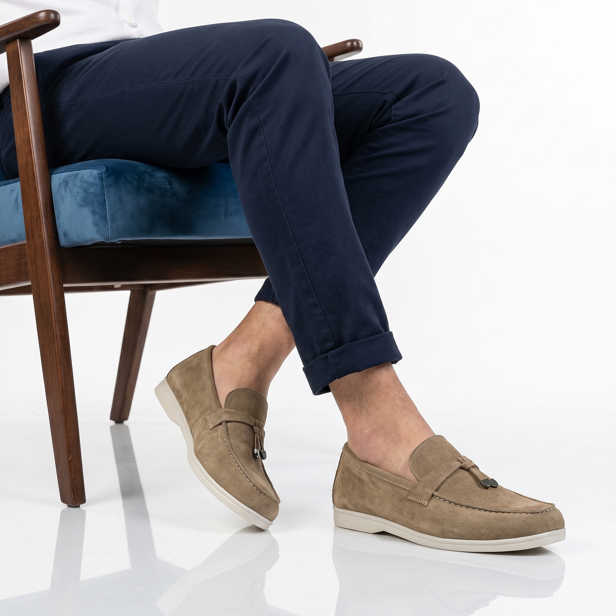 TA-9041-DAIMBeige-41_1 OPERA - Mocassins 100 % Daim Beige – Image 1