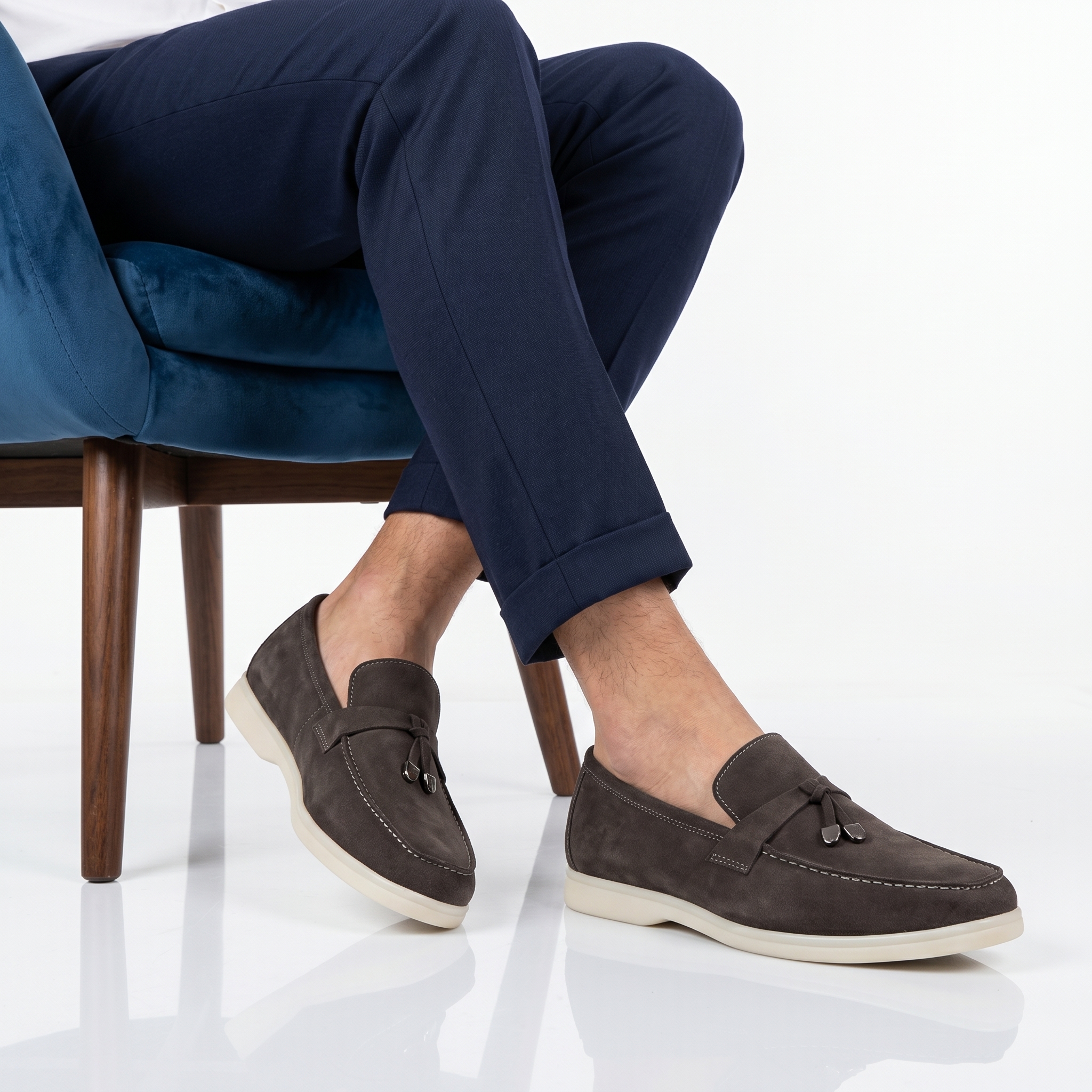 TA-9041-DAIMGris-40_1 OPERA - Mocassins 100 % Daim Gris – Image 1
