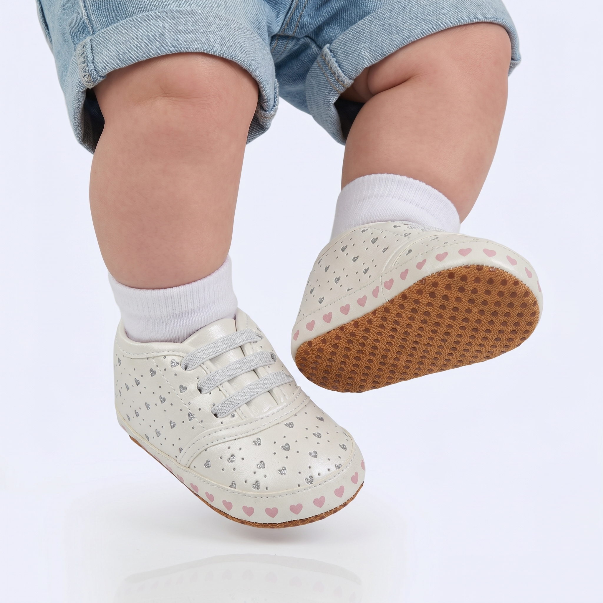 TE-001-TEBlanc-12-95 Iyad – Chaussures Bébé en Blanc – Image 1