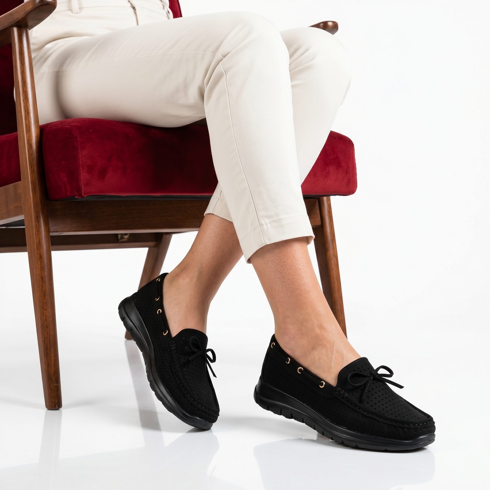 TE-031-FDNoir-37_1 Noblesse – Mocassins Femmes en Noir – Image 1