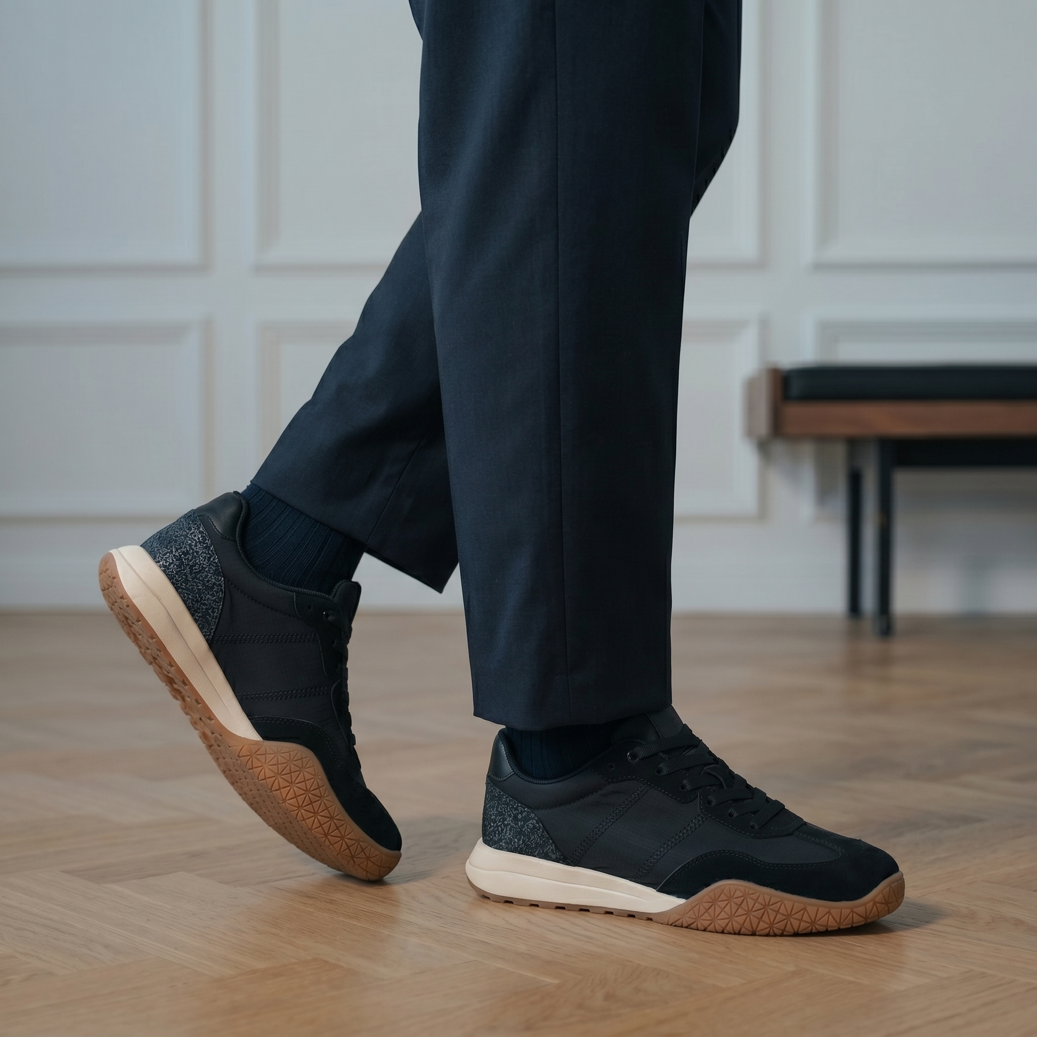 TE-301-TENoir-40-2 Massimo – Baskets Hommes en Noir – Image 1