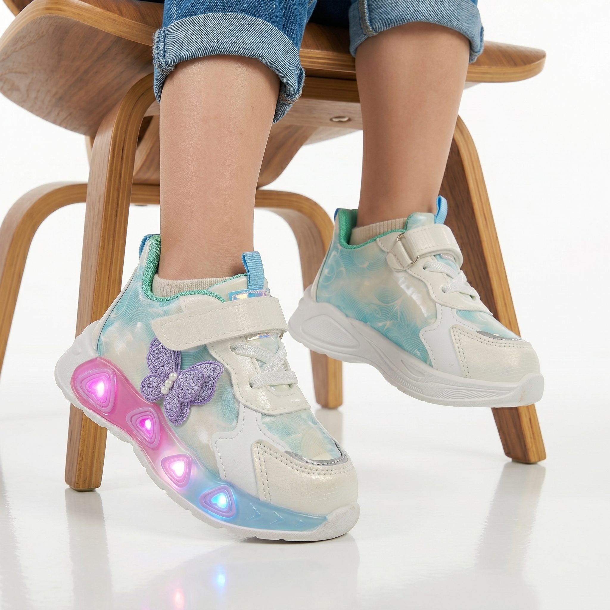 TE-3182-MABleu-25-361 Camelia – Baskets Enfants en Bleu – Image 1