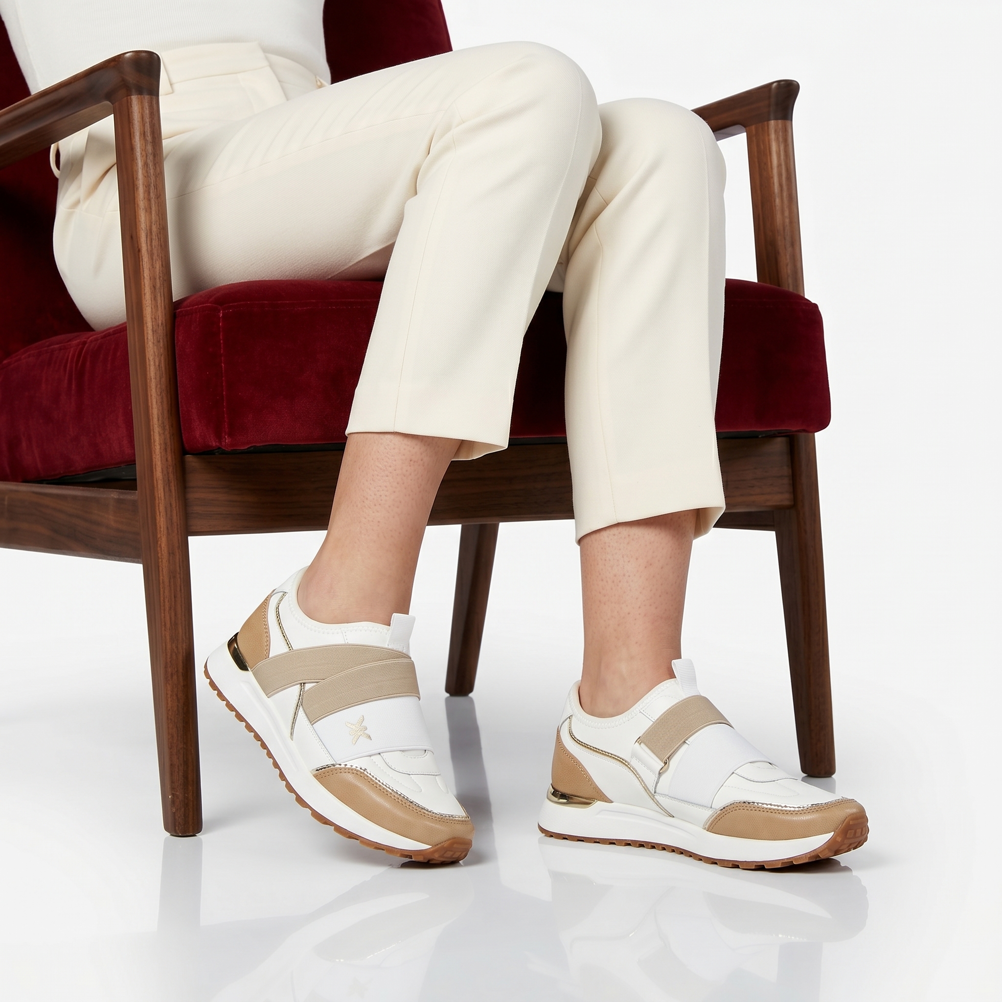 TE-55-MAKaki-37_2 Melvine - Baskets Femmes en Kaki – Image 1