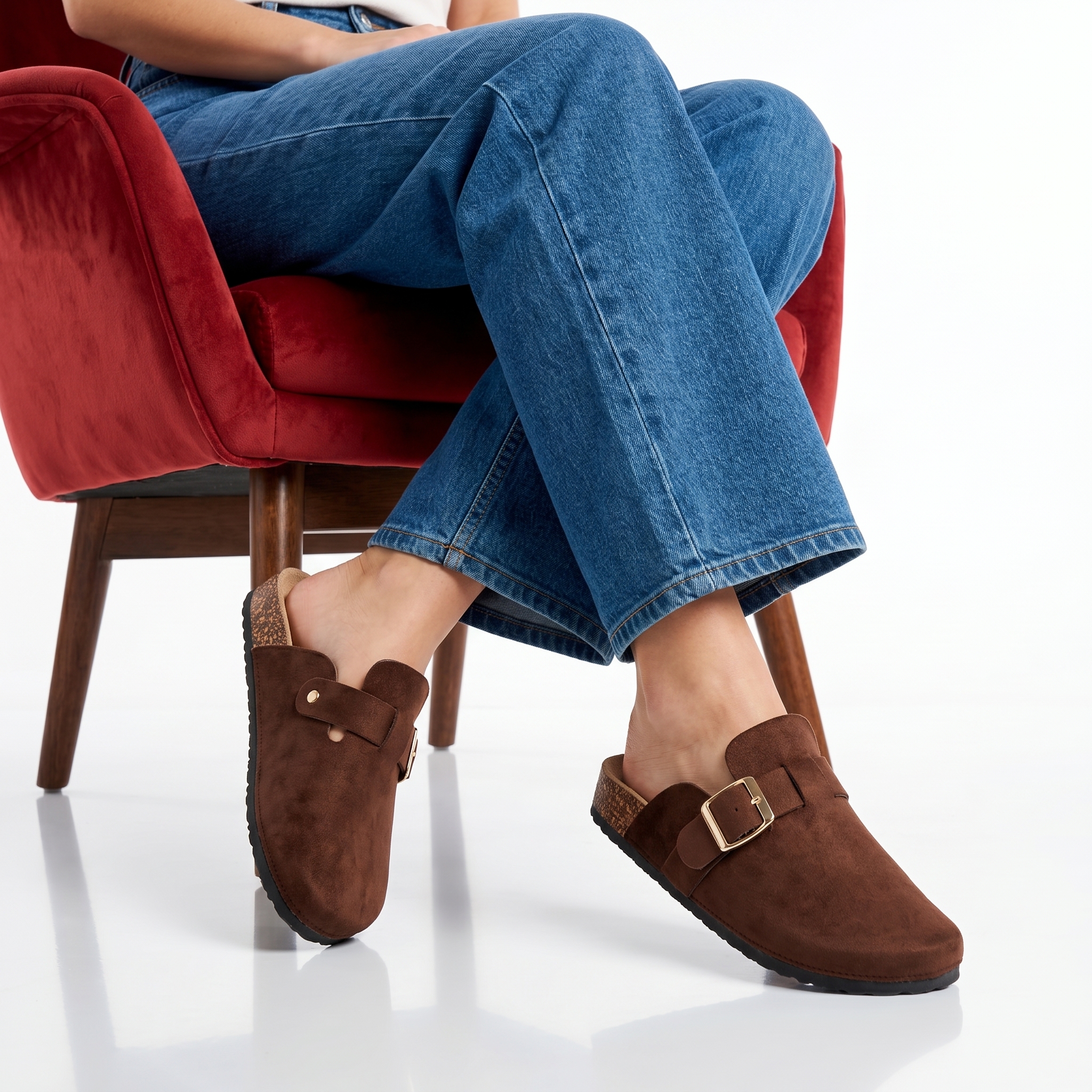 TE-630-FDMarron-2 Clogs – Sabots Femmes en Marron – Image 1