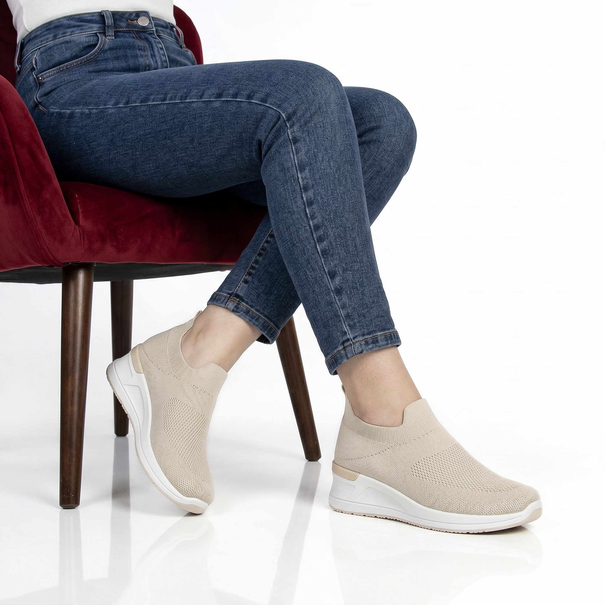 TE-68-TEBeige-37_2 ARIA – Baskets Confort Respirantes en Beige – Image 1