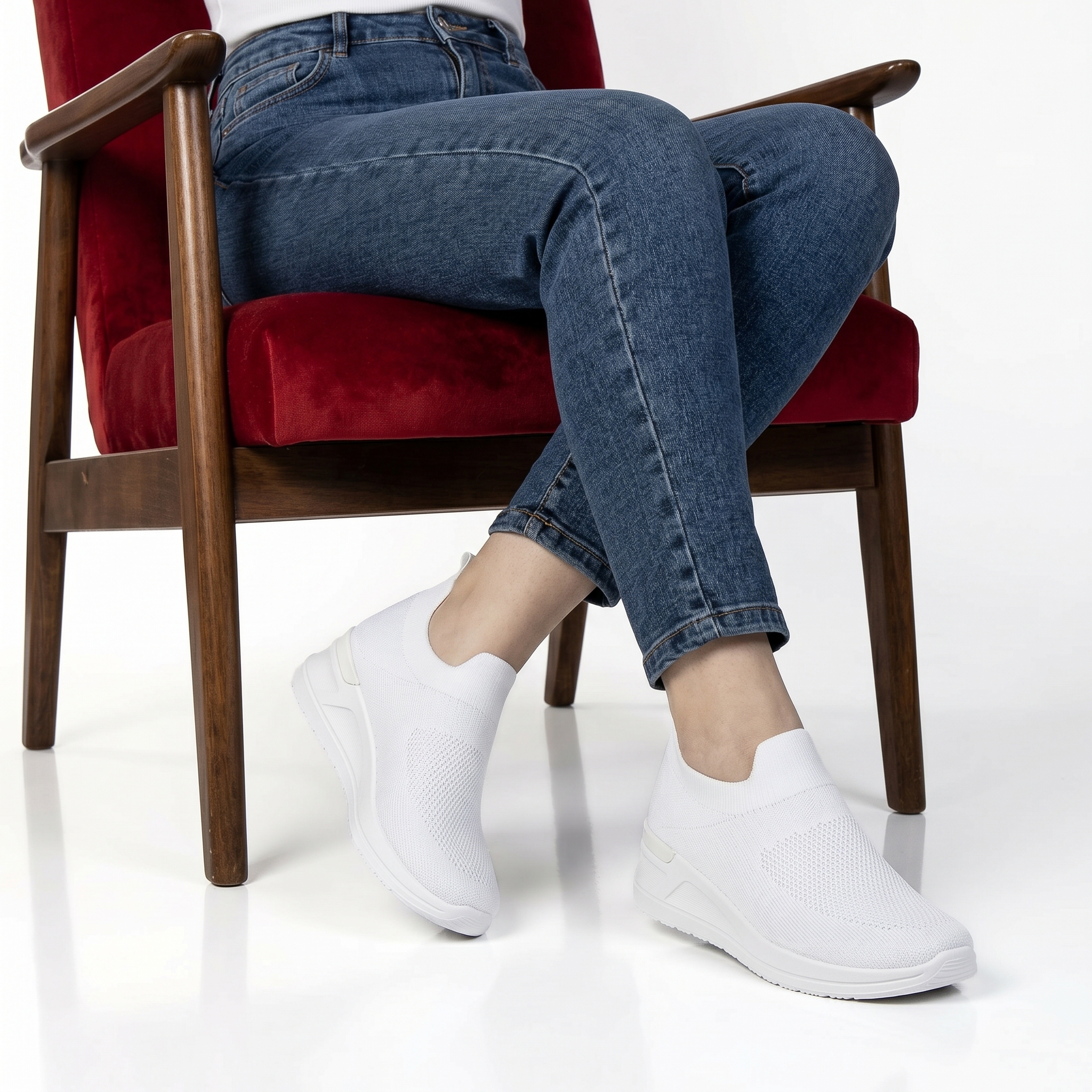 TE-68-TEBlanc-37_2 ARIA – Baskets Confort Respirantes en Blanc – Image 1