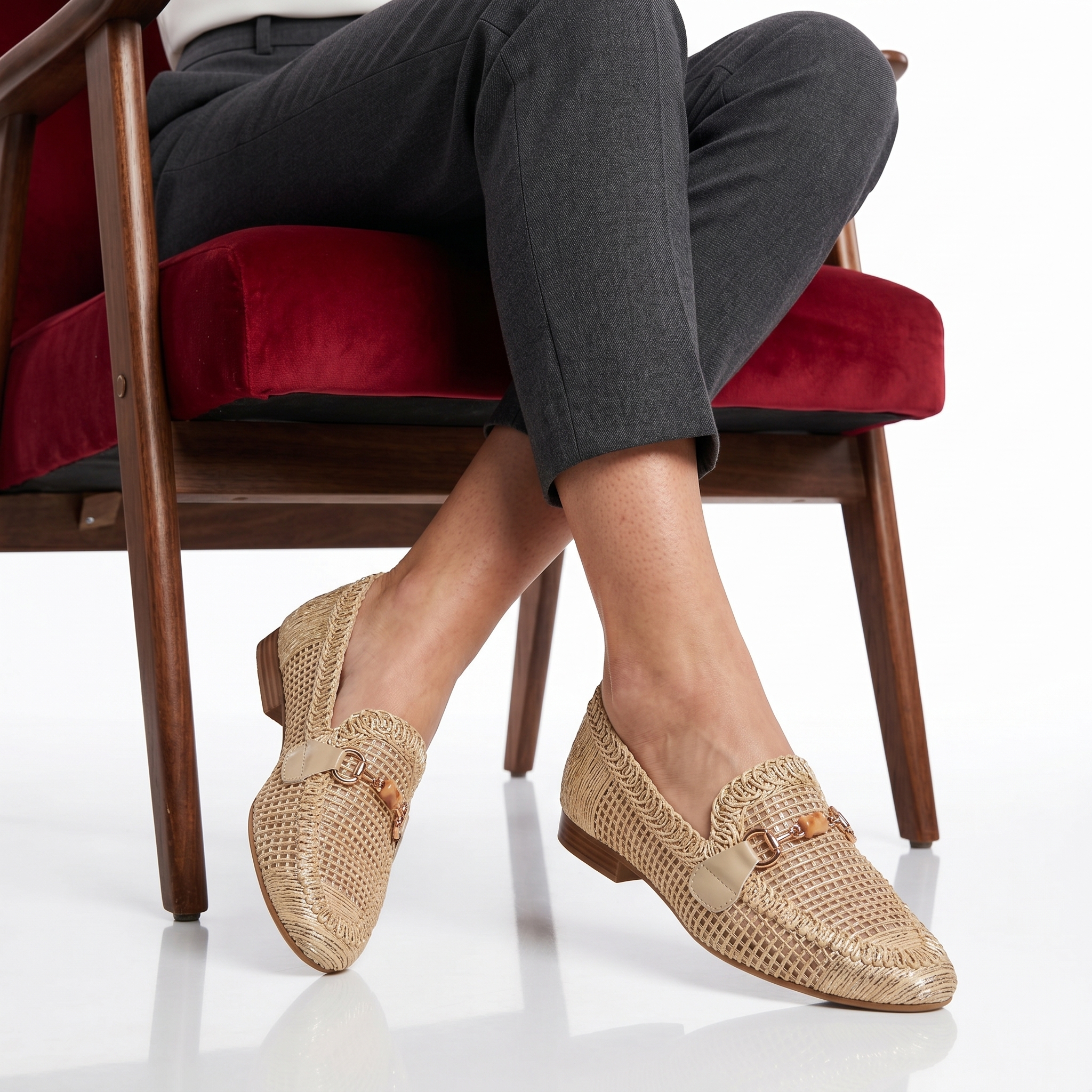 TE-9-FDBeige-1 OISIN – Mocassins Femmes en Beige – Image 1