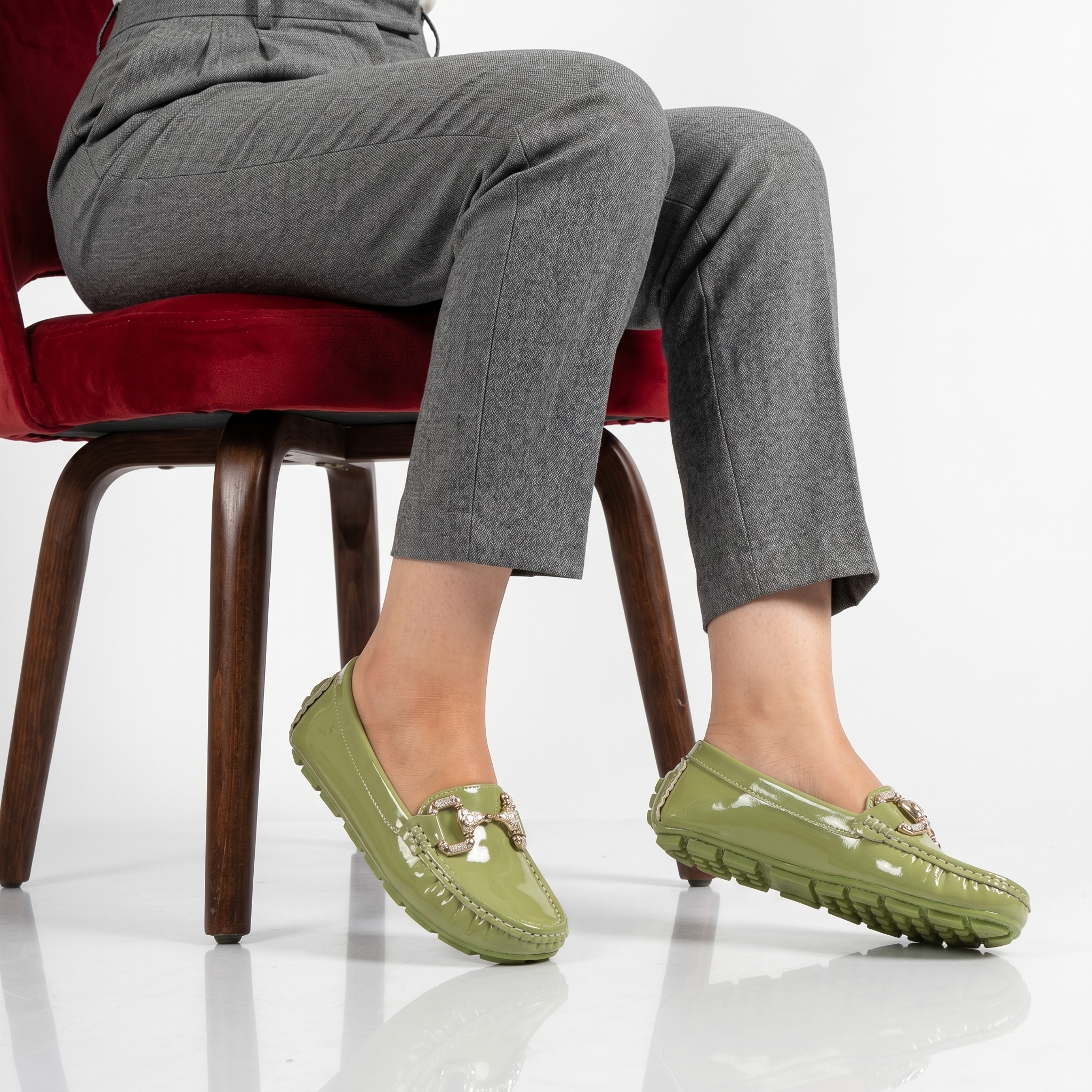 TT-12-VEVert-38_1 Perles – mocassins femmes en Vert – Image 1