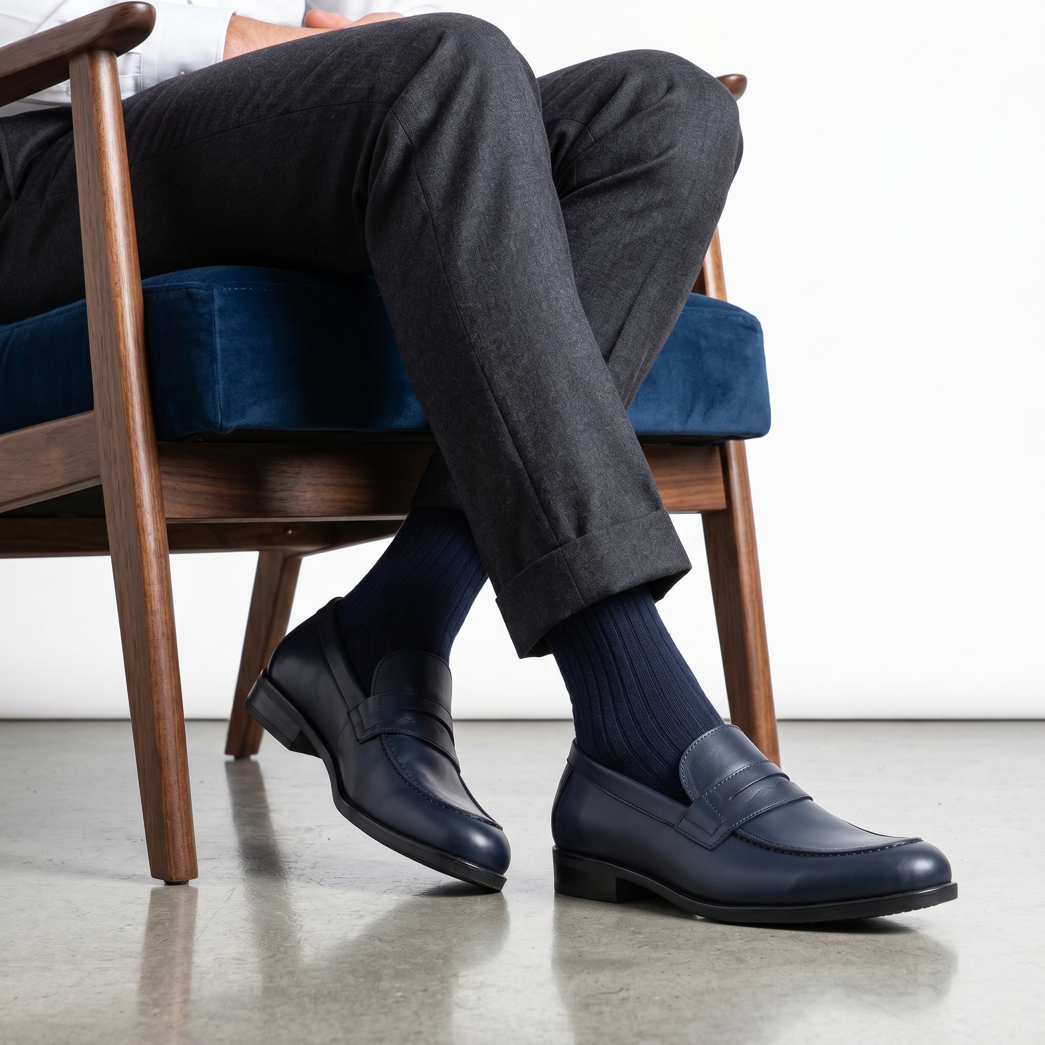 YO-08-CUIRBleu-41_1 Ballsy Chaussures homme en Cuir - bleu – Image 1