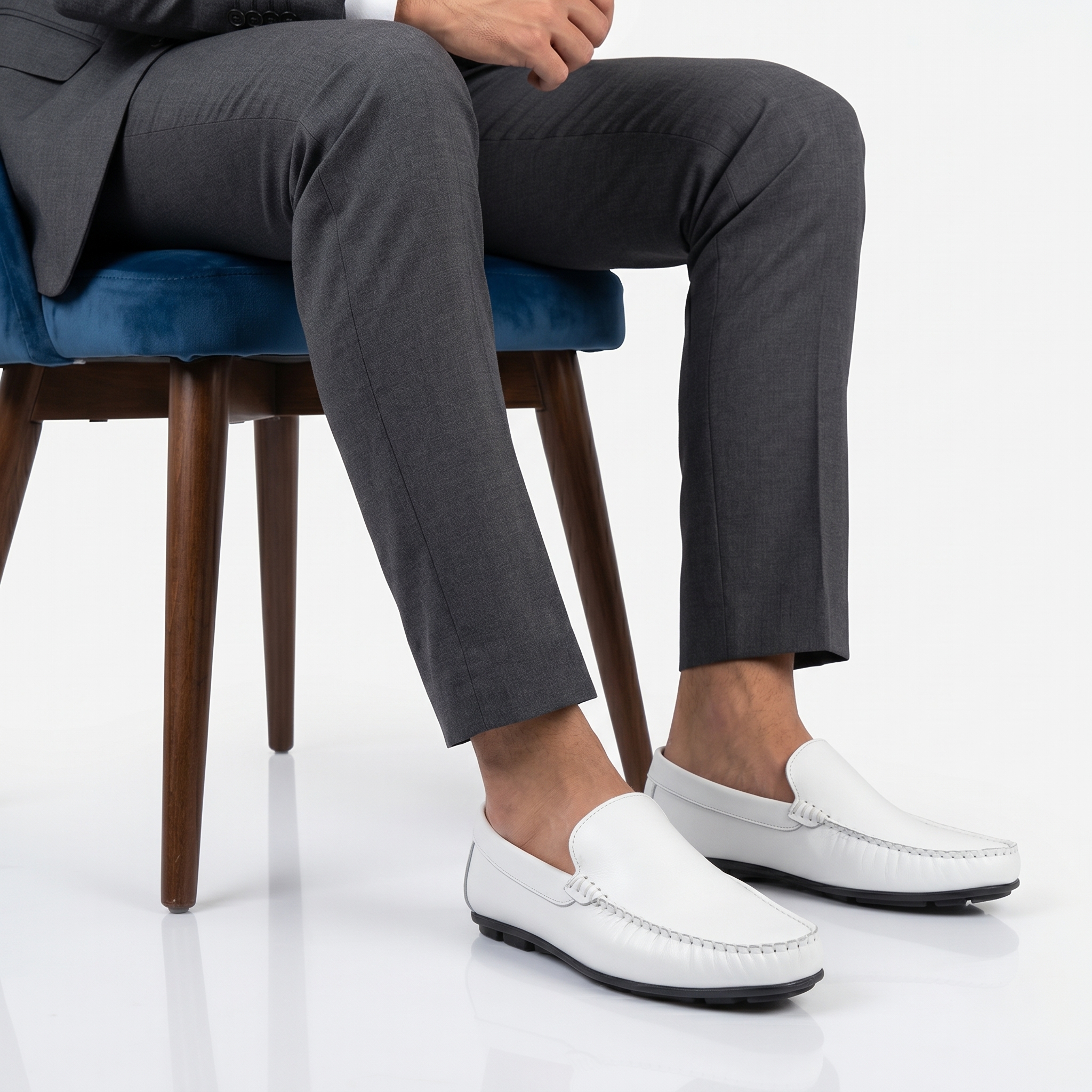 YO-300-CUIRBlanc-40_2 SOSTIAS – Mocassins 100 % Cuir en Blanc – Image 1