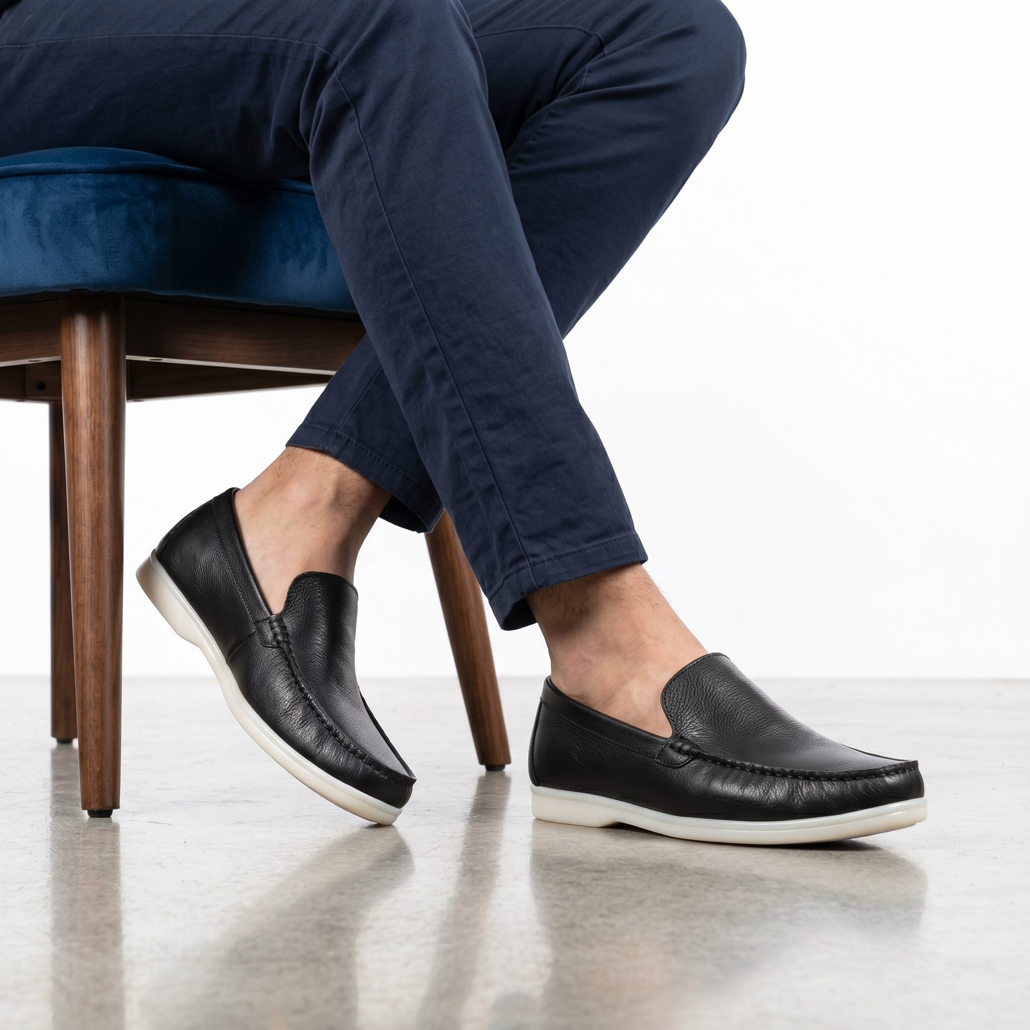 YO-806-CUIRNoir-40_2 Oratorio – Mocassins 100 % Cuir Noir – Image 1