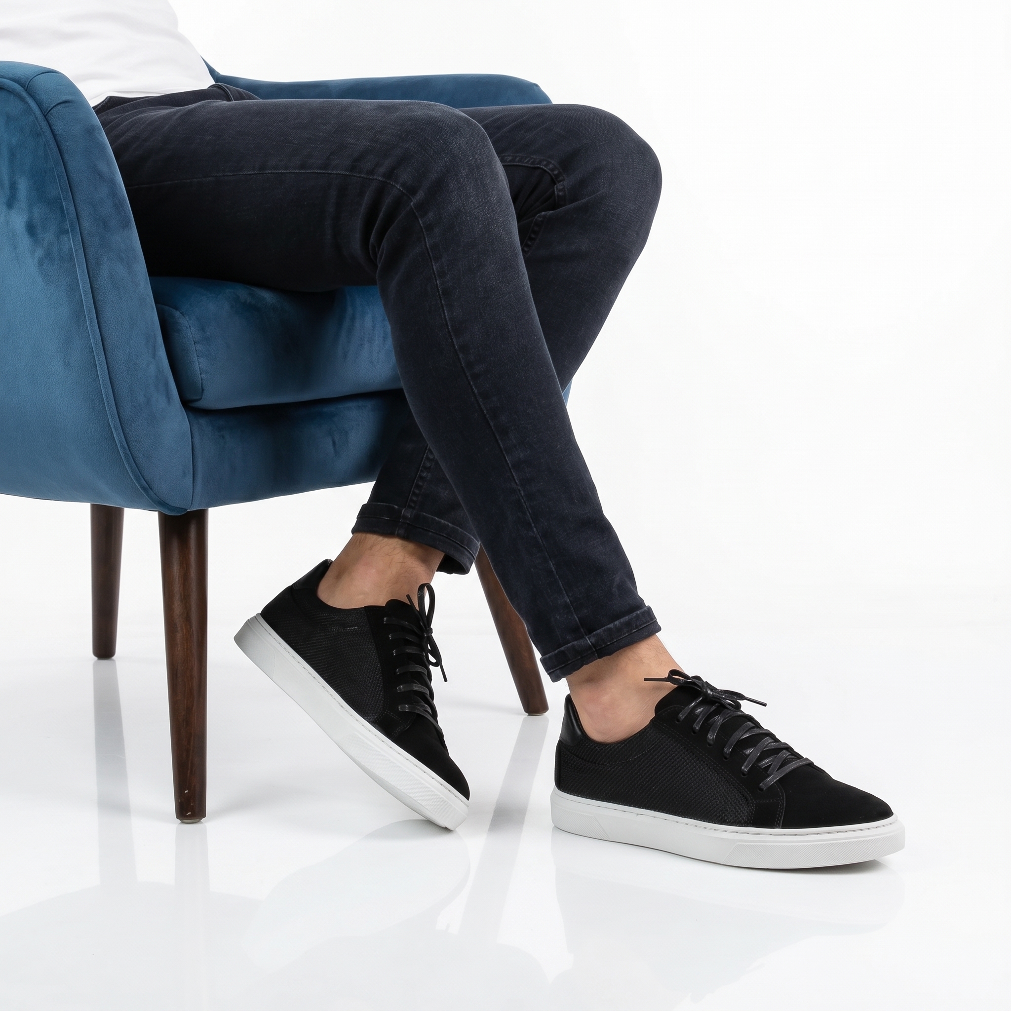 HC-424-CUIRNoir-40_1 DENO – Baskets Hommes en Noir – Image 1
