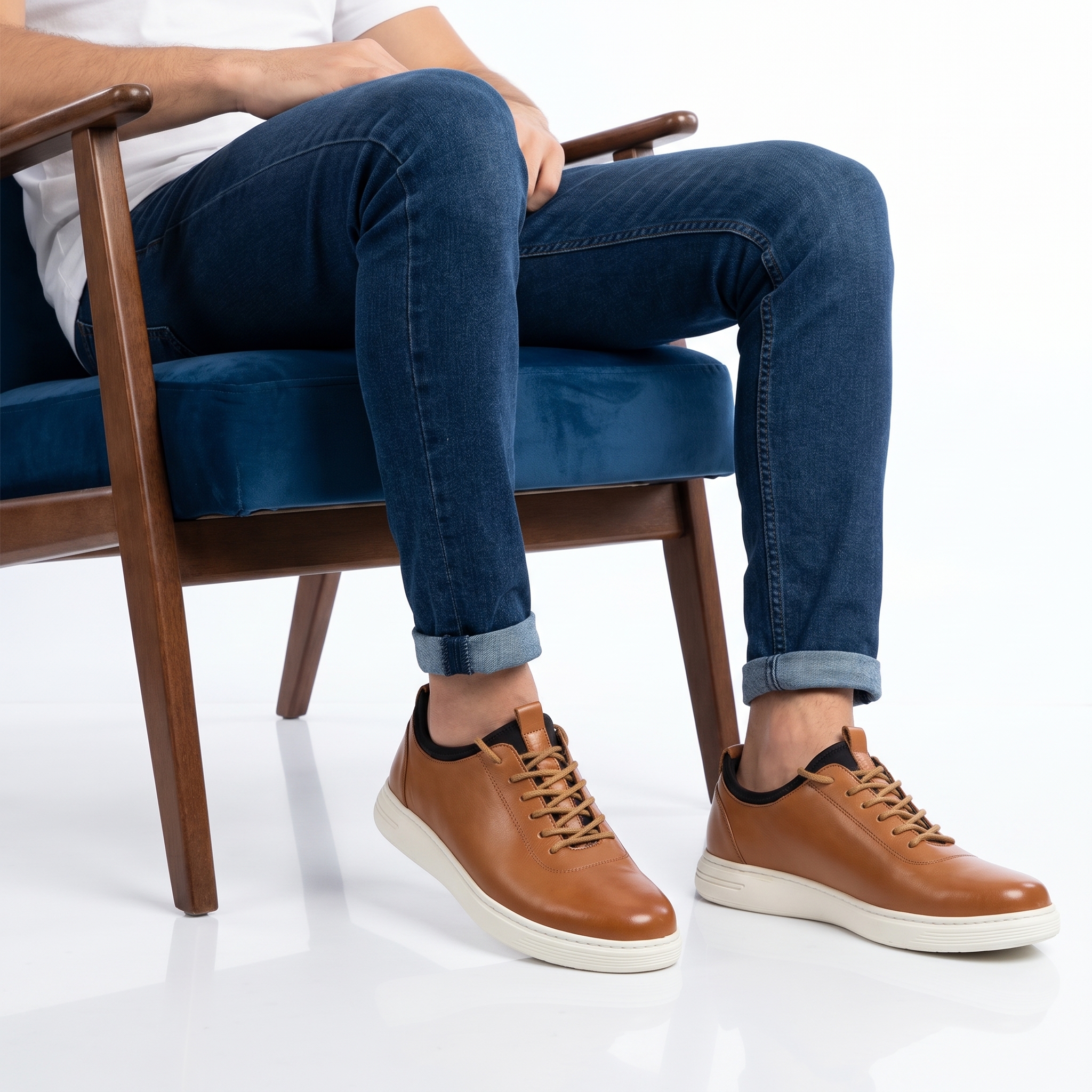 TA-6007-CUIRTabac-44_1 Camelo - Baskets Basses en cuir en Tabac – Image 1