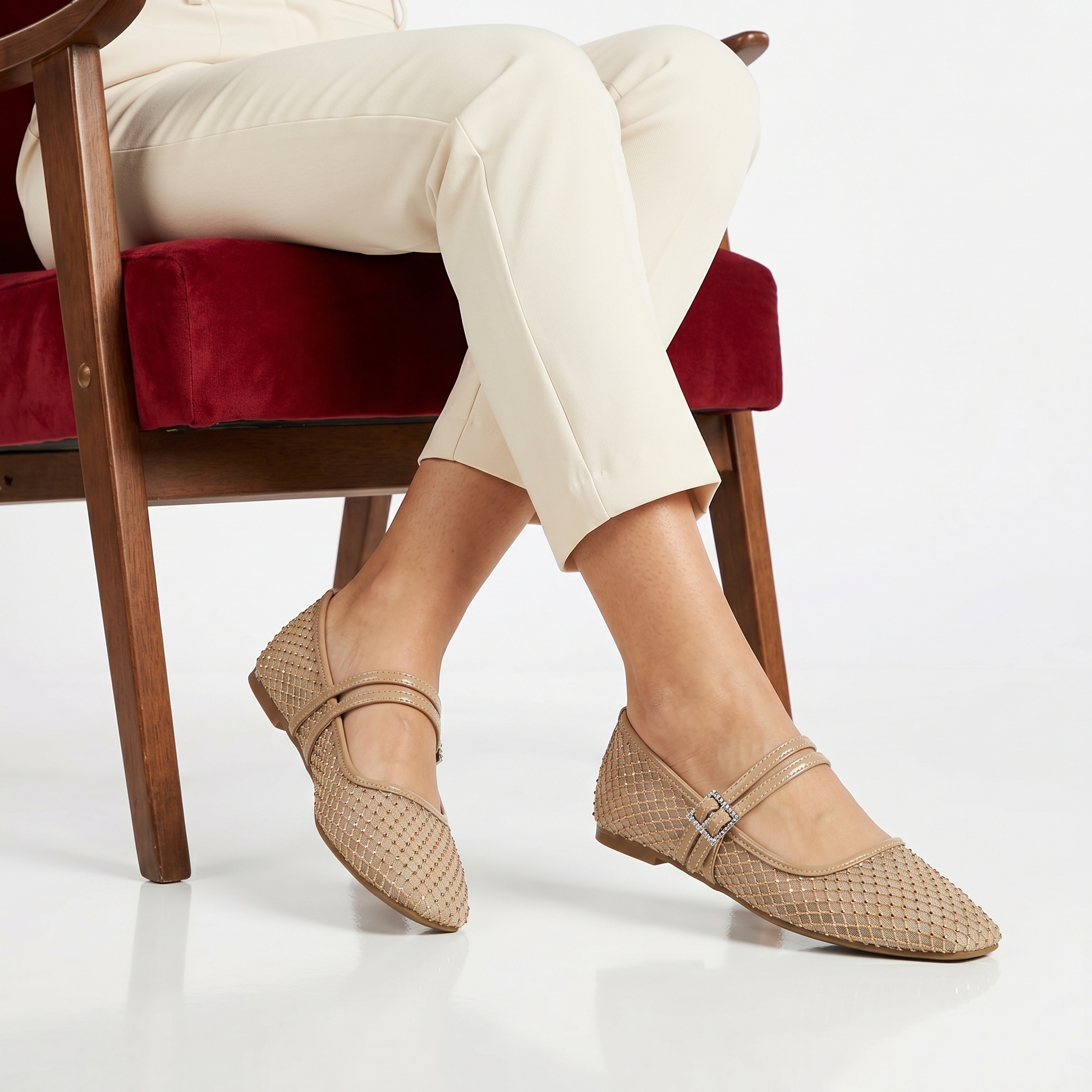 TE-8080-SRBeige-37-76 Lune – Ballerines Femmes en Beige – Image 1