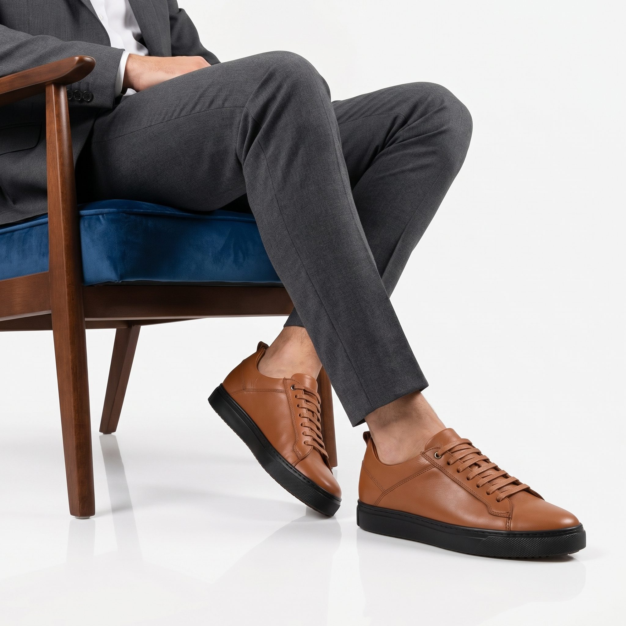 YO-012-CUIRTabac-40_1 Matis – Baskets Hommes Cuir en Tabac – Image 1